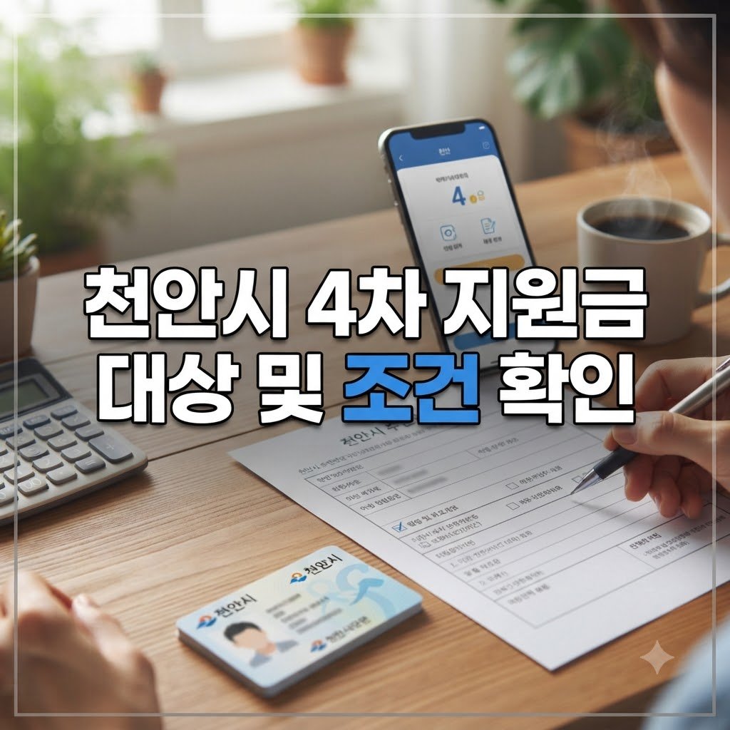 4차 민생지원금 천안시 대상과 지급 조건 확인
