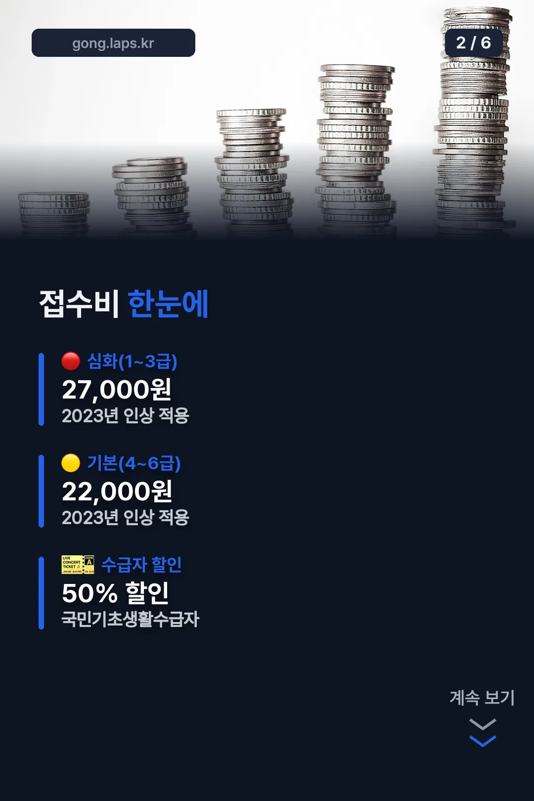 접수비 한눈에 보기
